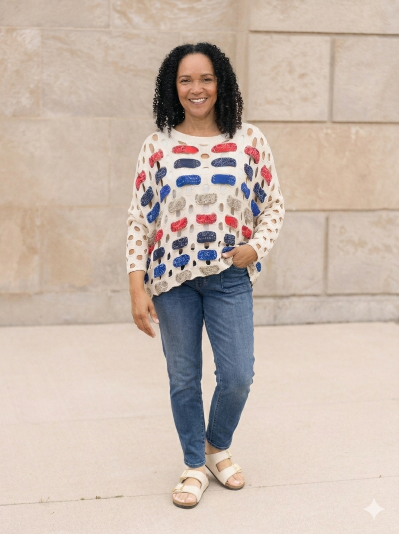 Bandana Weave Pullover