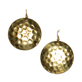 Beaten Metal Disc Earrings