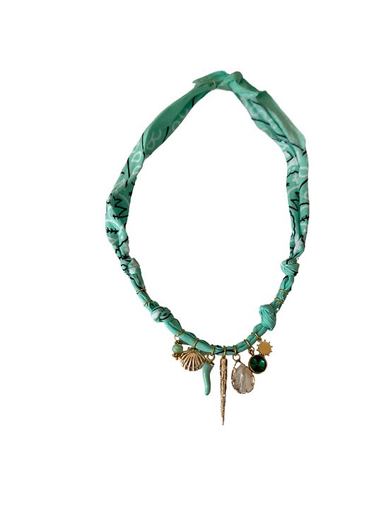 Hydra Island Aqua Golden Spike Necklace