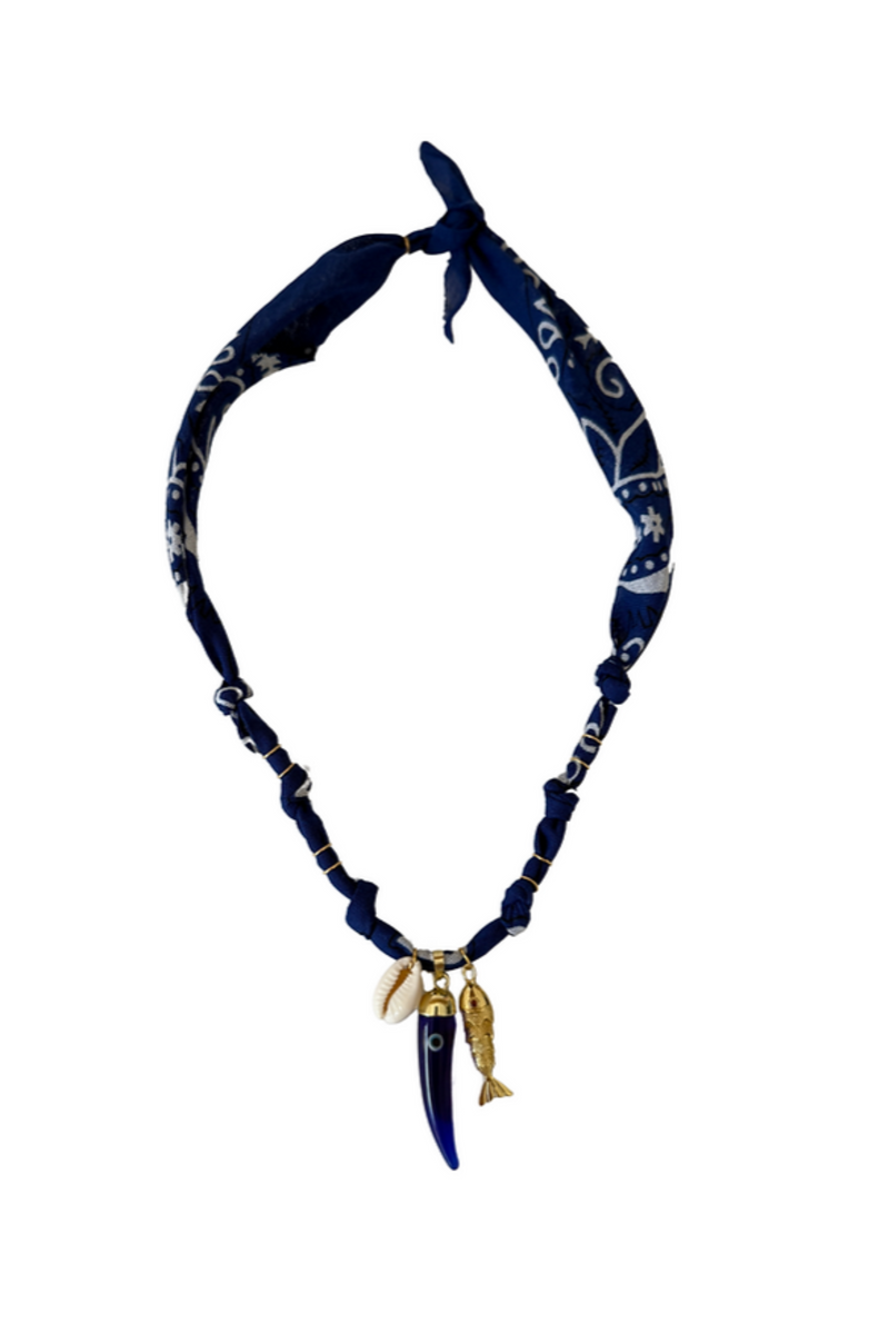 Hydra Island Ultramarine Horn Necklace