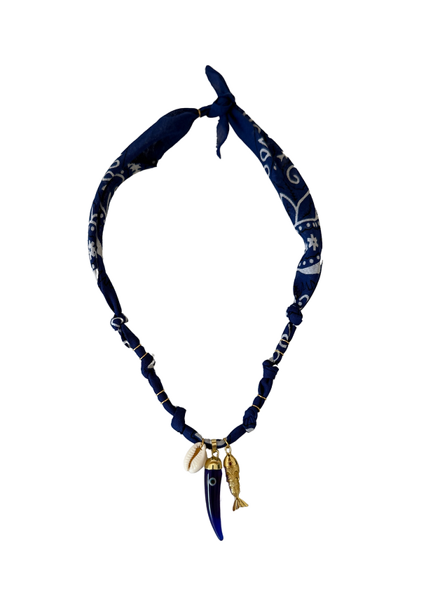 Hydra Island Ultramarine Horn Necklace