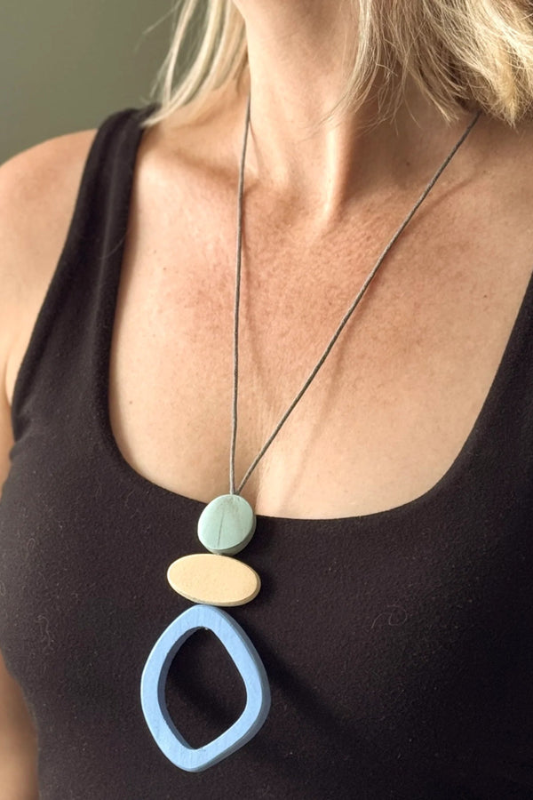 Wooden Hoop Pendant Necklace