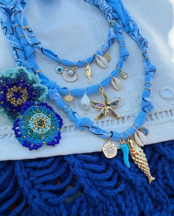 Hydra Island Sky Starfish Necklace