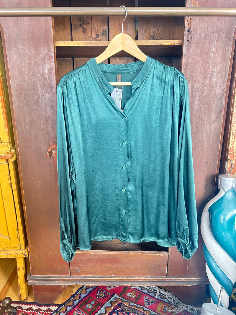 Silk Luxe Bubble Sleeve Shirt