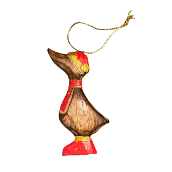 Hanging Duck Ornament RED