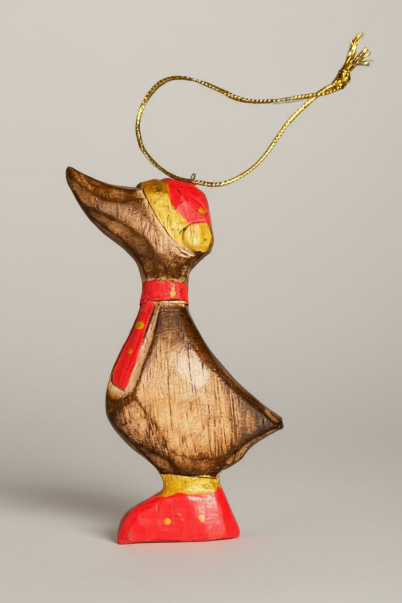 Hanging Duck Ornament RED