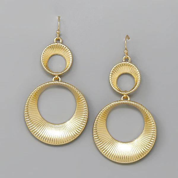 Hoop Ribbed Drop Earrings