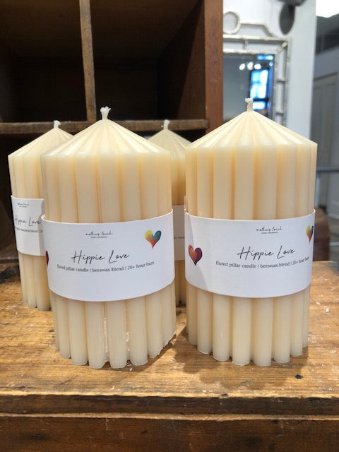 Hippie Love Pillar Candle