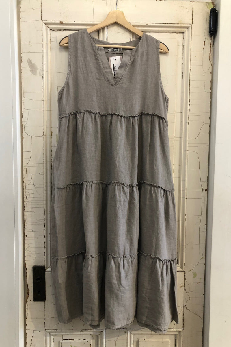 Tiered Linen Tank Dress