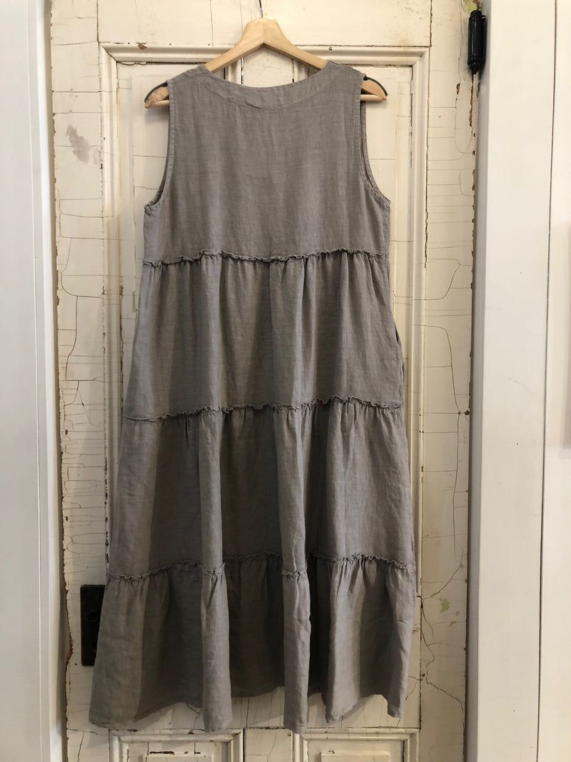 Tiered Linen Tank Dress