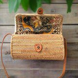 Barrel Rattan Purse