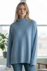 Rib Mock Neck Sweater
