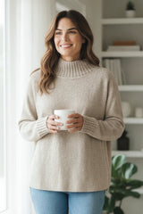 Rib Mock Neck Sweater