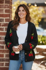 Cherry Print Cardigan