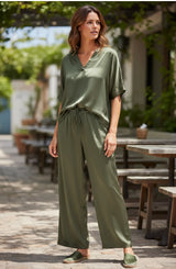 Satin Vneck Top