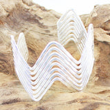 Multi Strand Silver Wave Cuff