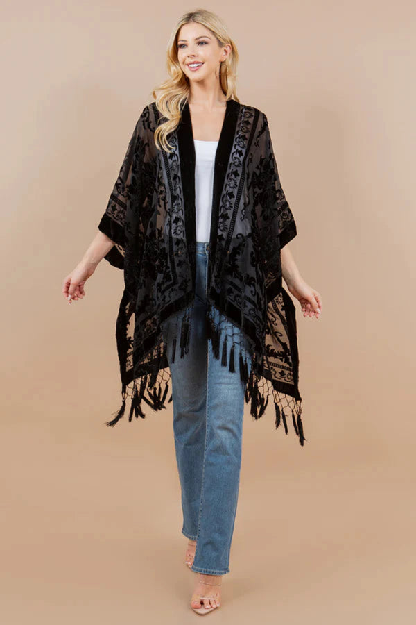 Harmony Rose Velvet Kimono