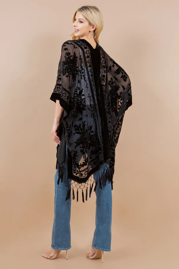 Harmony Rose Velvet Kimono