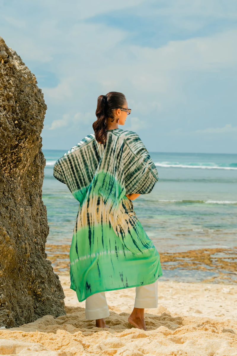 Striped Tie Dye Kimono