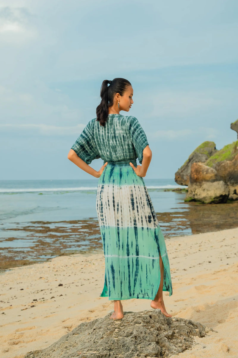 Striped Tie Dye Maxi Dress