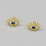 Evil Eye CZ Stud Earrings