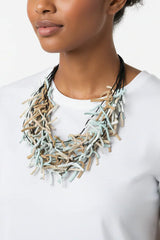 Multi Strand Fabric Necklace