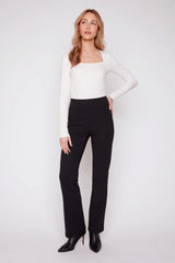 Knit Pull-On Flare Pants