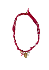 Santa Giulia Fuschia Cross Necklace