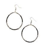 Mixed Bead Hoop Earring