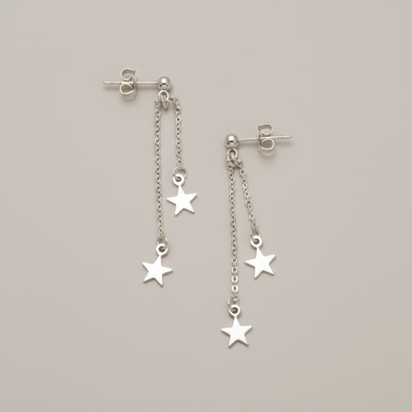 Drop Chain Star Earring SILVER