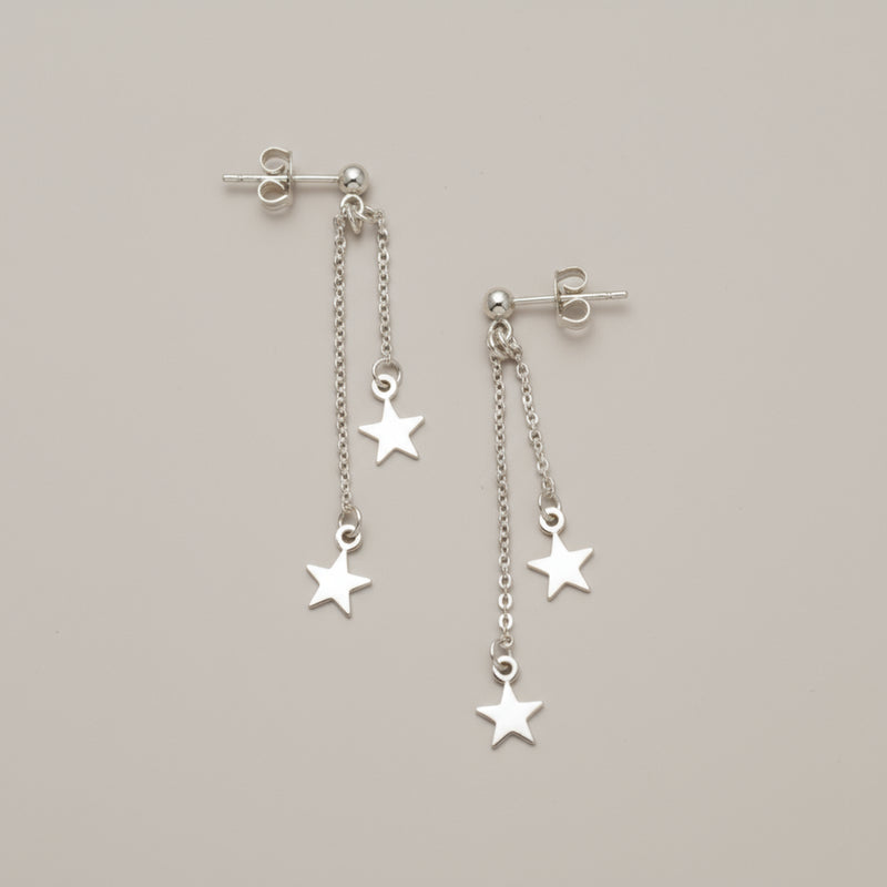 Drop Chain Star Earring SILVER