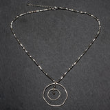 Beaten Double Ring Necklace SILVER