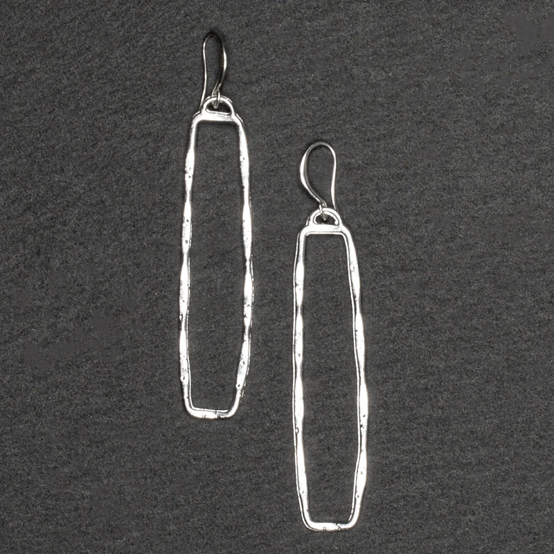 Rectangular Drop Earring Silver Plated