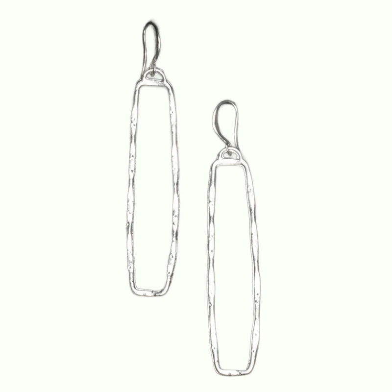 Rectangular Drop Earring Silver Plated