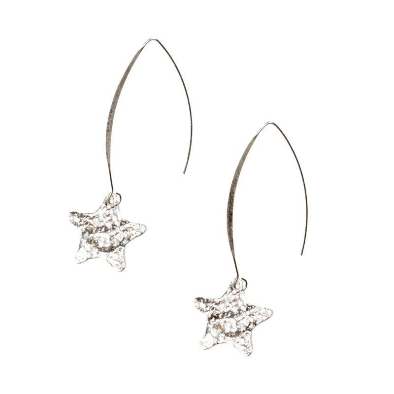 Hammered Star Earrings