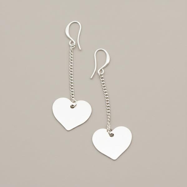 Drop Chain Heart Earring SILVER