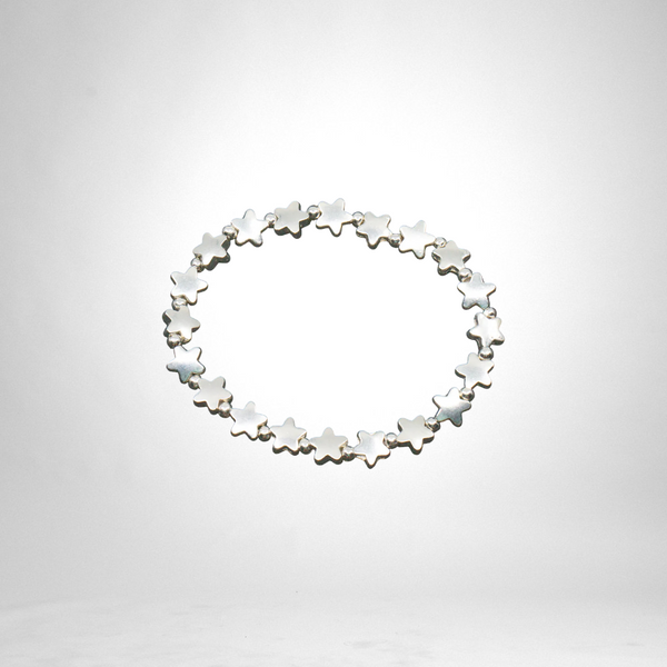 Elasticated Star Bracelet Silver