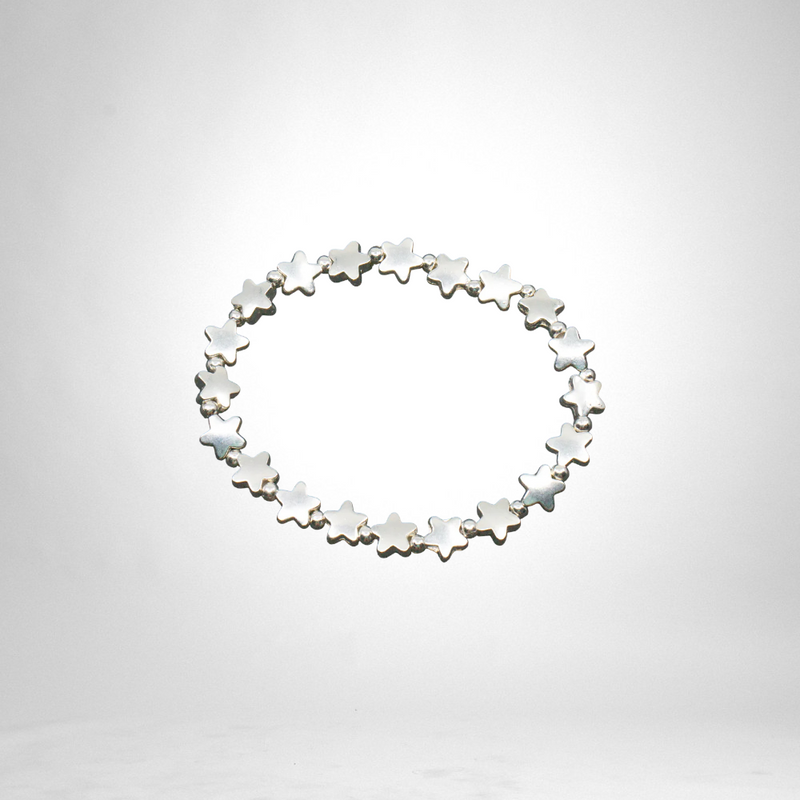 Elasticated Star Bracelet Silver
