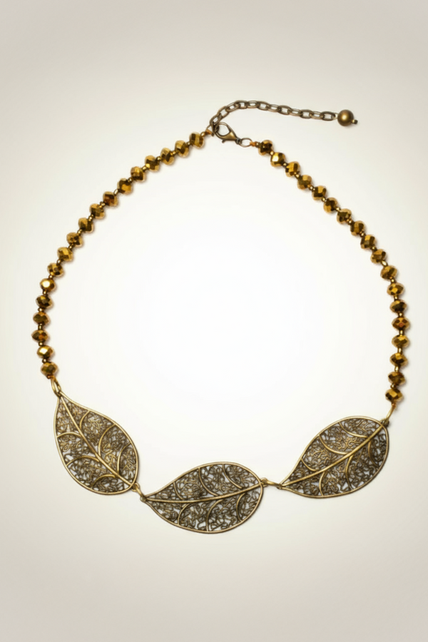 Short Triple Leaf Crystal Nk BRONZE