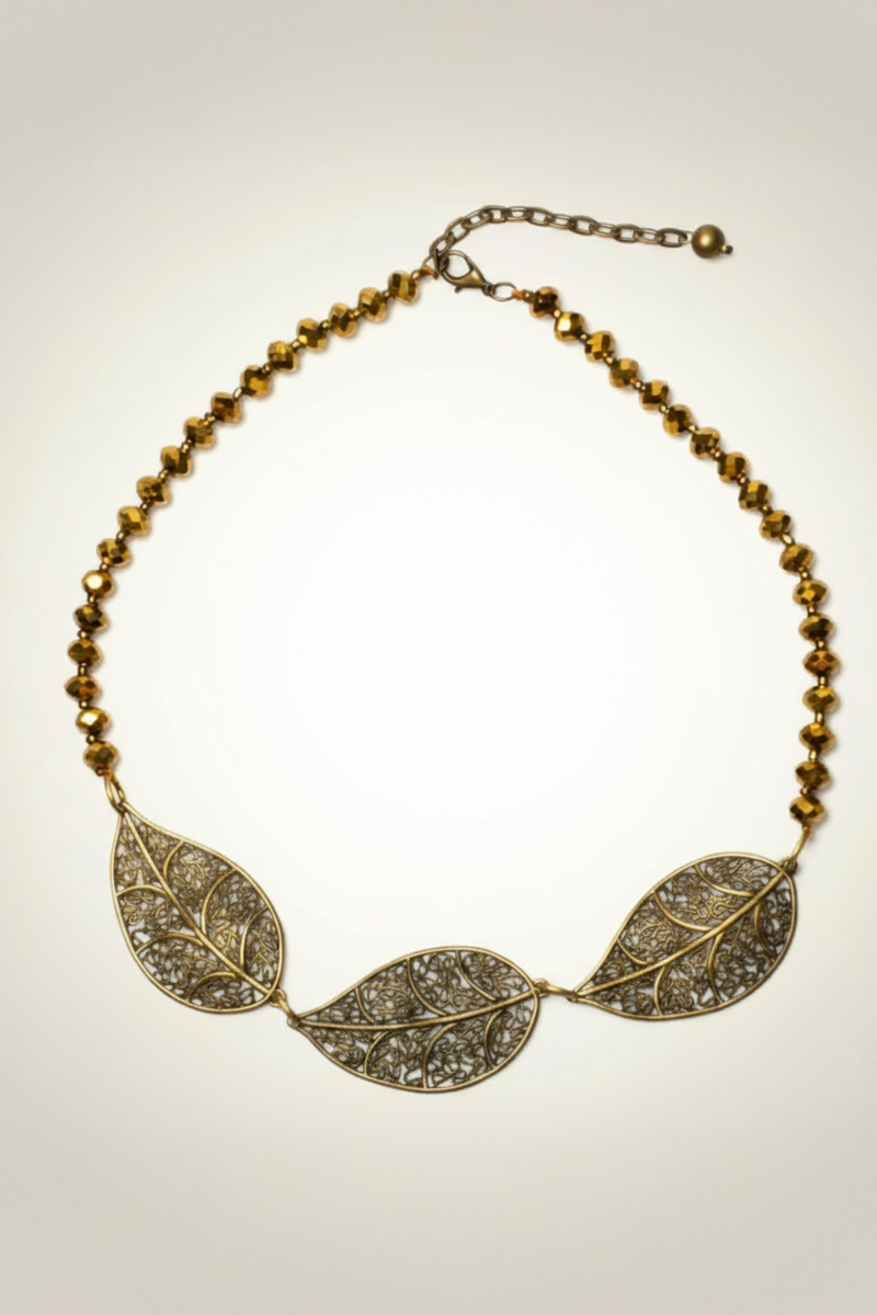 Short Triple Leaf Crystal Nk BRONZE