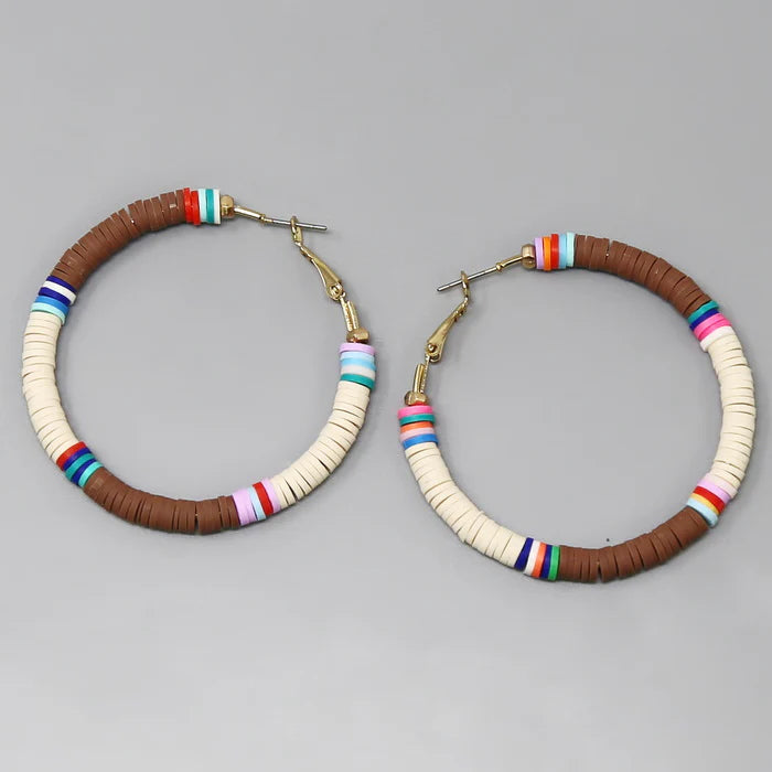 Clay Disc Hoop Earrings