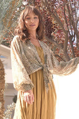 Leopard Tie Front Kimono