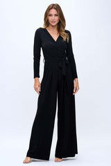 3/4 Sleeve Crossover Jumpsuit