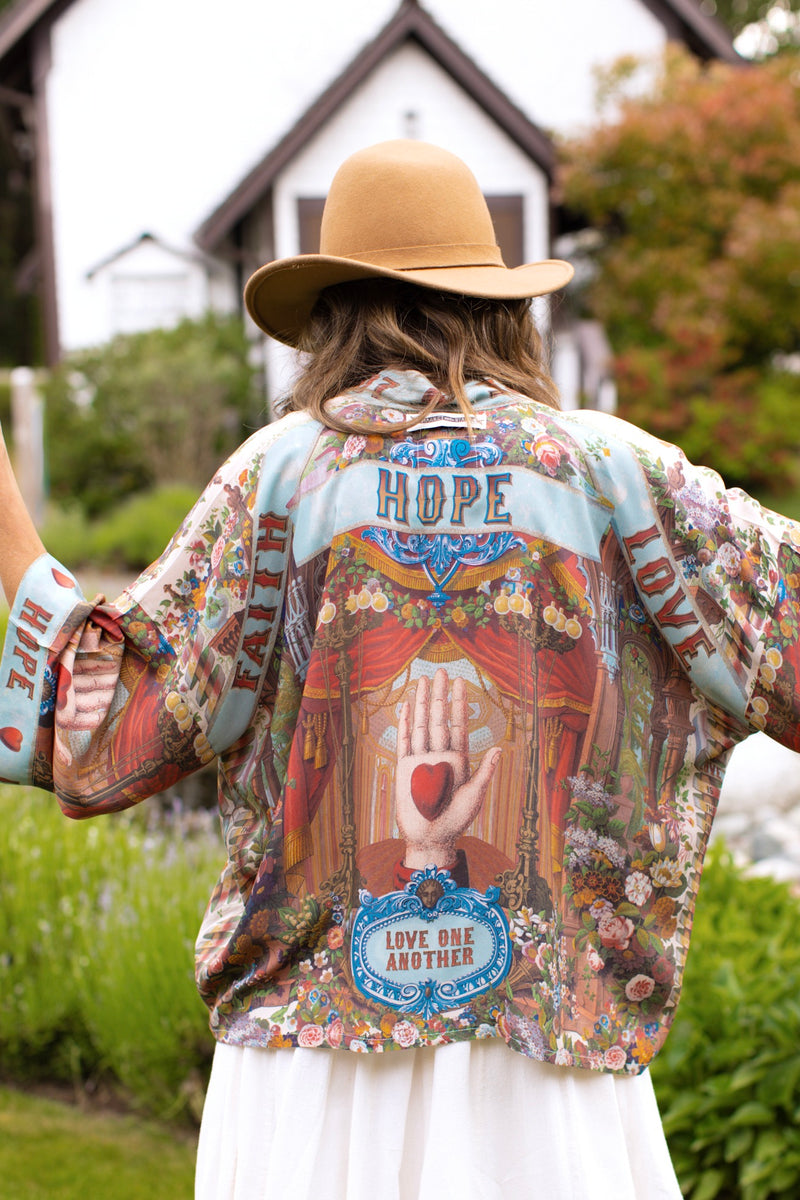 Love Language Cropped Kimono