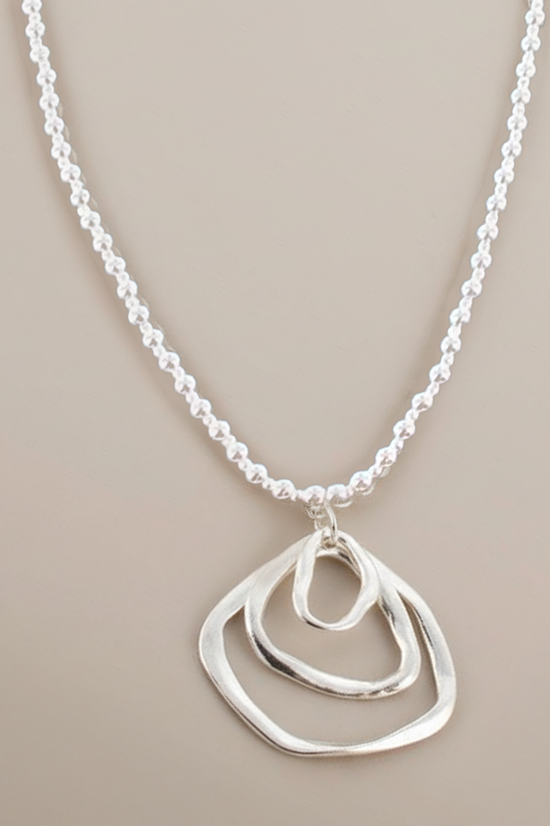 Triple Ring Pendant Silver Ball NK