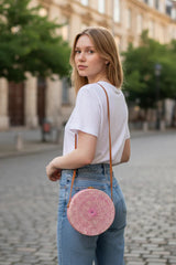 Round Rattan Purse