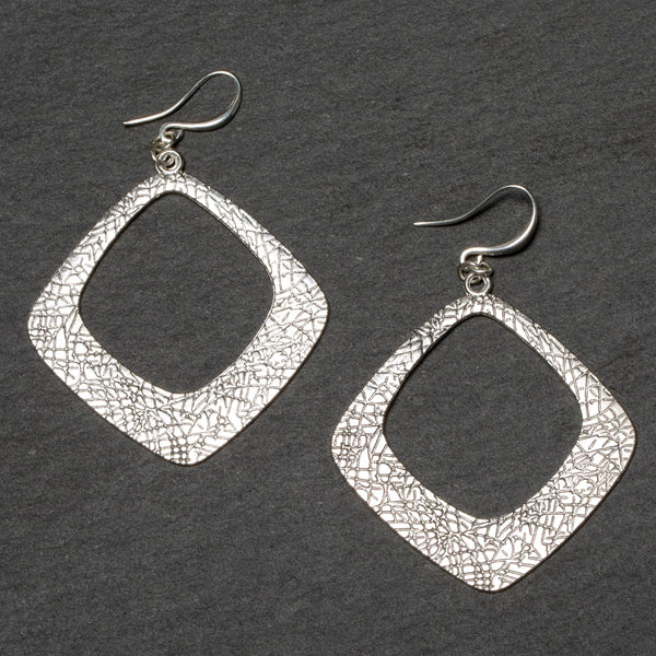 Textured Diamond Shape Earrings