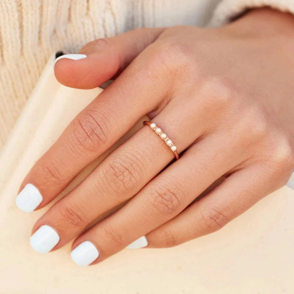 Mini Pearl Pave Ring