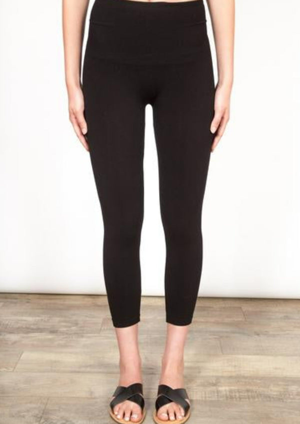Tummy Tuck Cropped Legging Bottoms - The Post Office by Shannon Passero. Fashion Boutique in Thorold, Ontario