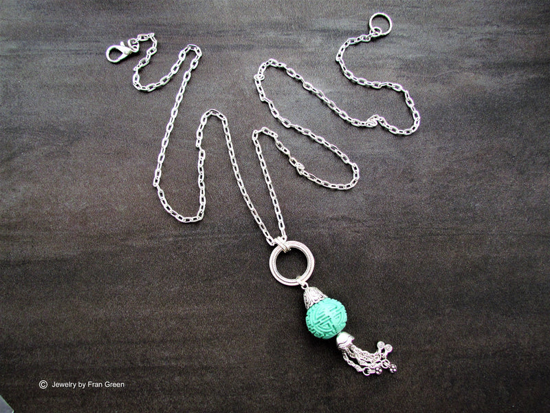 Cinnabar Aqua 2  Necklace